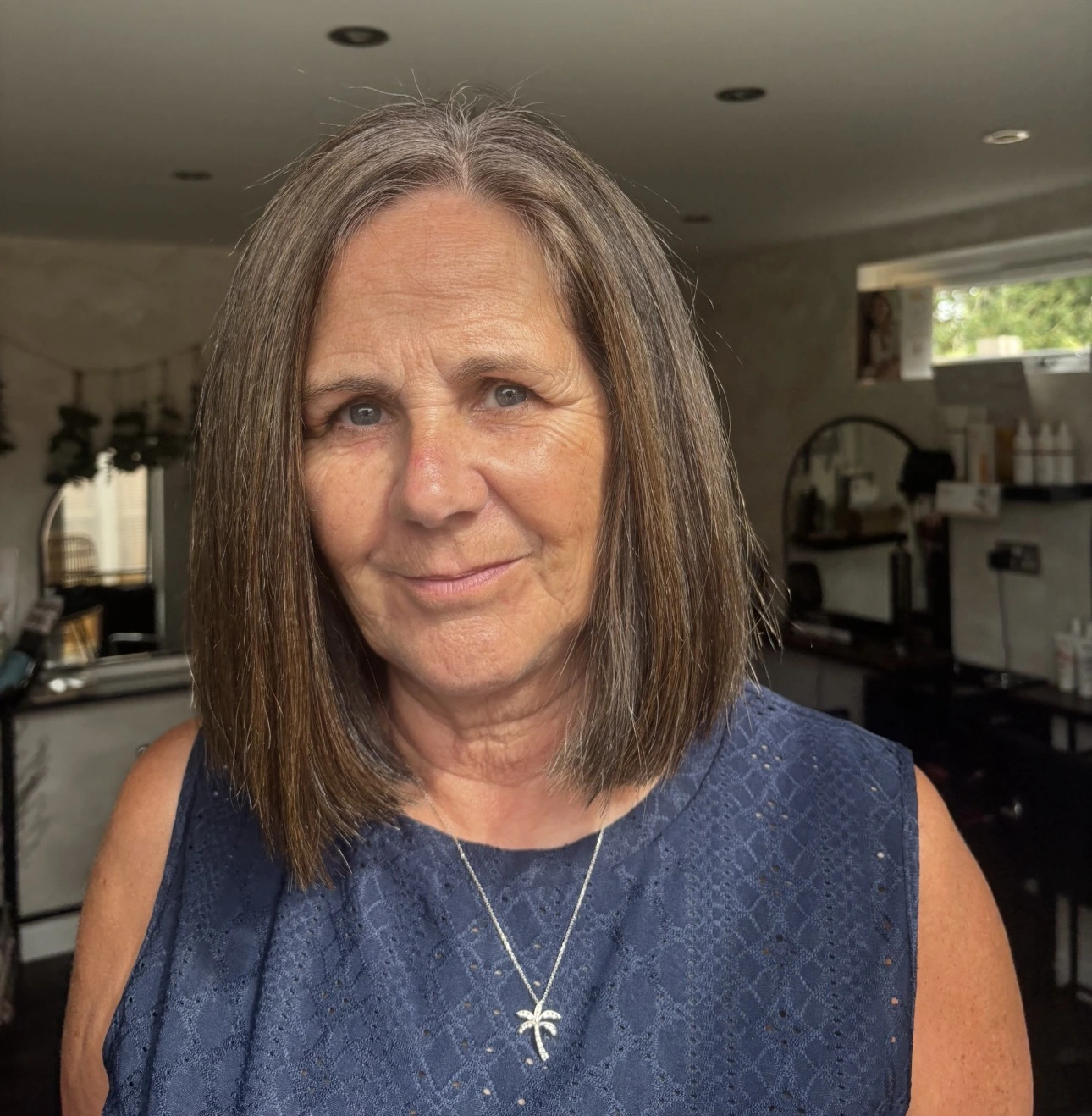 After grey blending with a soft brunette and silver blend