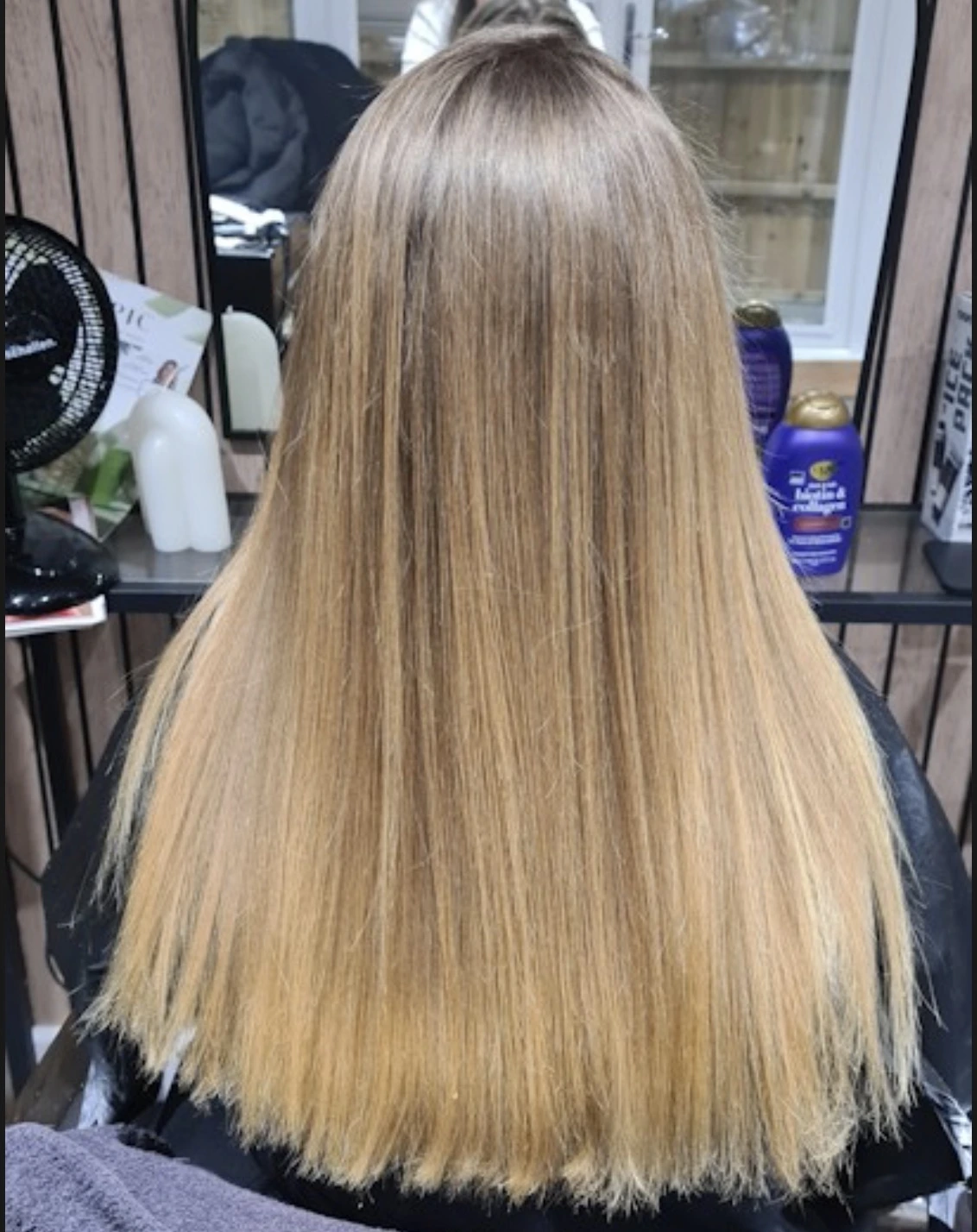 After keratin treatment — smooth, glossy result at MNR Hair