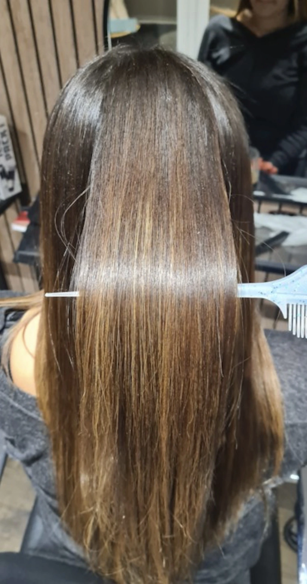 Smooth, glossy keratin treatment result at MNR Hair, Quedgeley