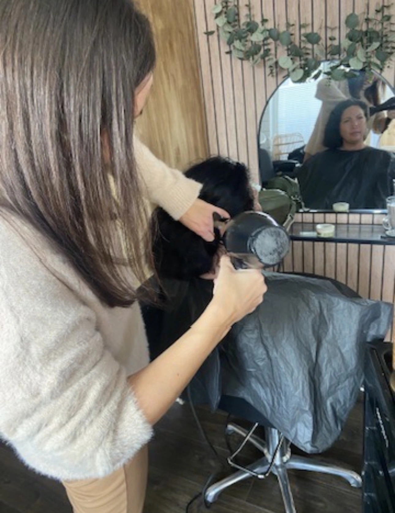 Kamila applying keratin treatment at MNR Hair salon, Quedgeley